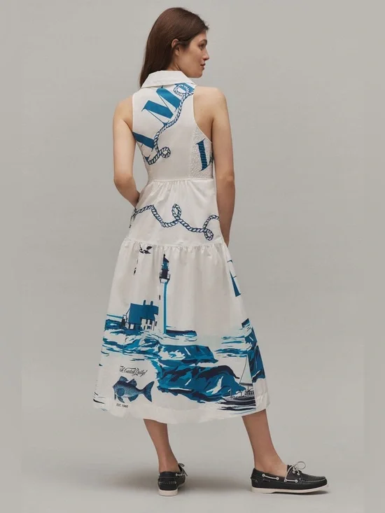 Maeve by Anthropologie Sleeveless Midi Shirt Dress - Picture 6 of 8